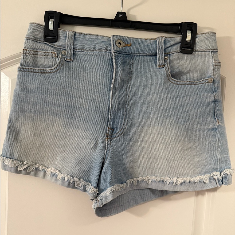 Altar'd State Blue Jean Shorts High-Waisted Frayed Hem